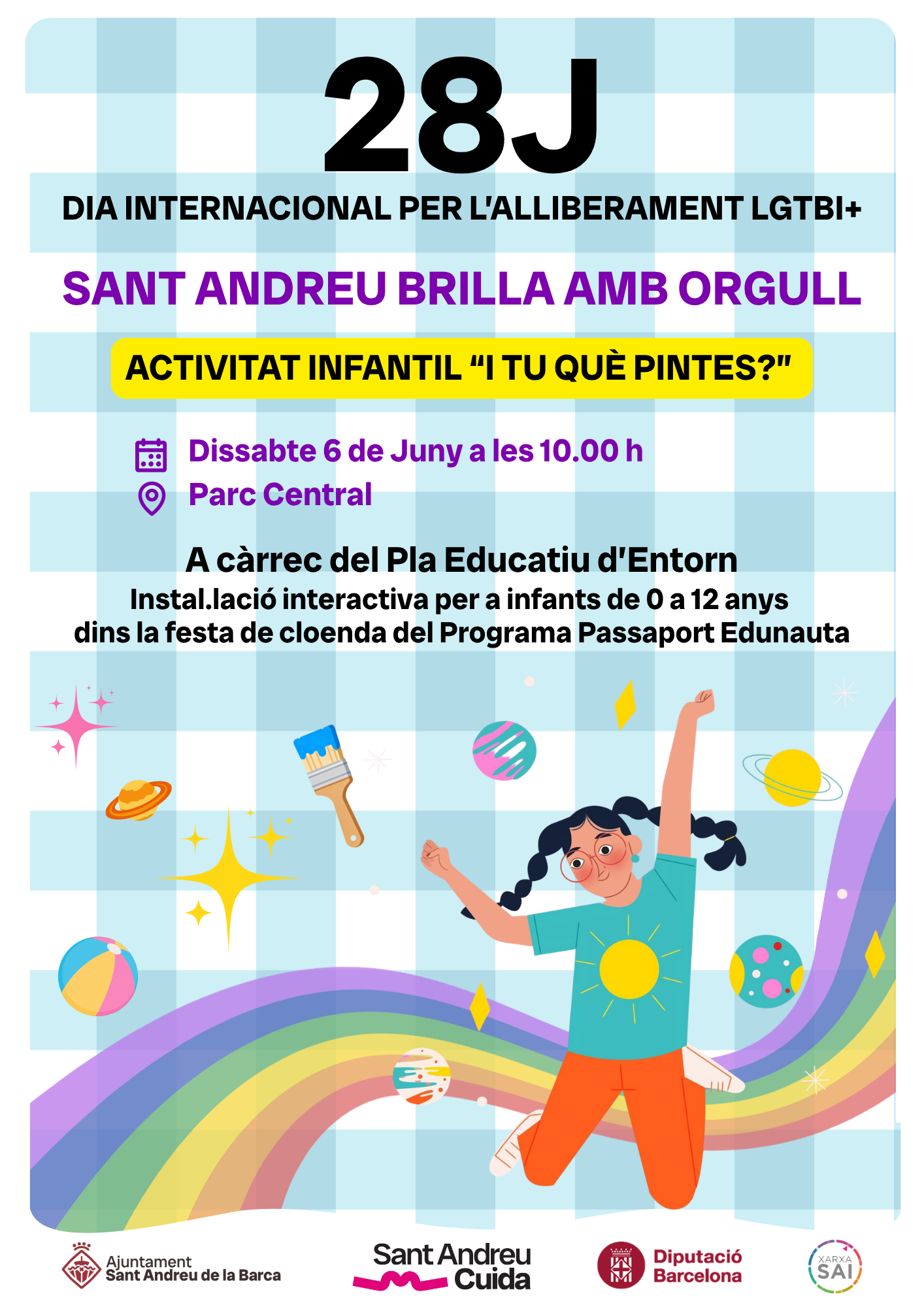 I TU QUÈ PINTES? Instal·lació interactiva per a infants de 0 a 12 anys dins la festa de cloenda del Programa Passaport Edunauta